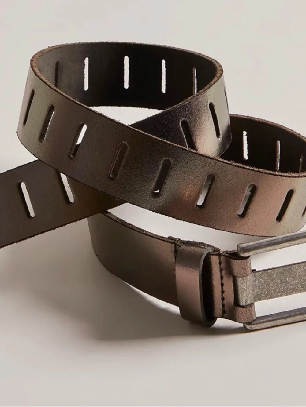 NWT Free People Metallic Jona Belt in Metallic Silver